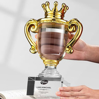 Médaille de championnat sportive personnalisée surdimensionnée en cristal, avec boîte cadeau transparente écologique, pour fabricant de trophées de tournoi