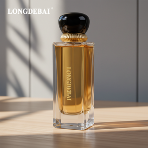 Botella de Perfume Cuadrada de Vidrio Transparente de Lujo Ecológico de 50 ml y 100 ml con Tapa Negra para Envasado de Fragancias Personales al por Mayor - Product Image 1