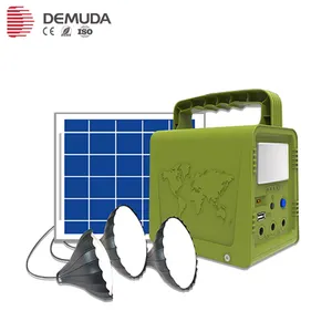solar lichter generator Suppliers-Tragbares 5W kleines Solar lichts ystem Grünes Beleuchtungs set Solarpanel-Strom generator für Camping im Freien zu Hause
