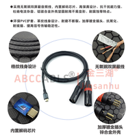 Kabel Y-Splitter Tipe-C ke Dual XLR Male - untuk Menghubungkan Ponsel, Speaker & Mikrofon, Kabel XLR dengan Saluran Kiri/Kanan Terpisah