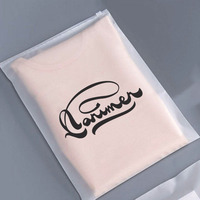 Vêtements de bain, t-shirts de sport, sweats à capuche, chaussettes personnalisés avec logo imprimé, recyclables, réutilisables, emballage en plastique CPE noir givré avec fermeture éclair