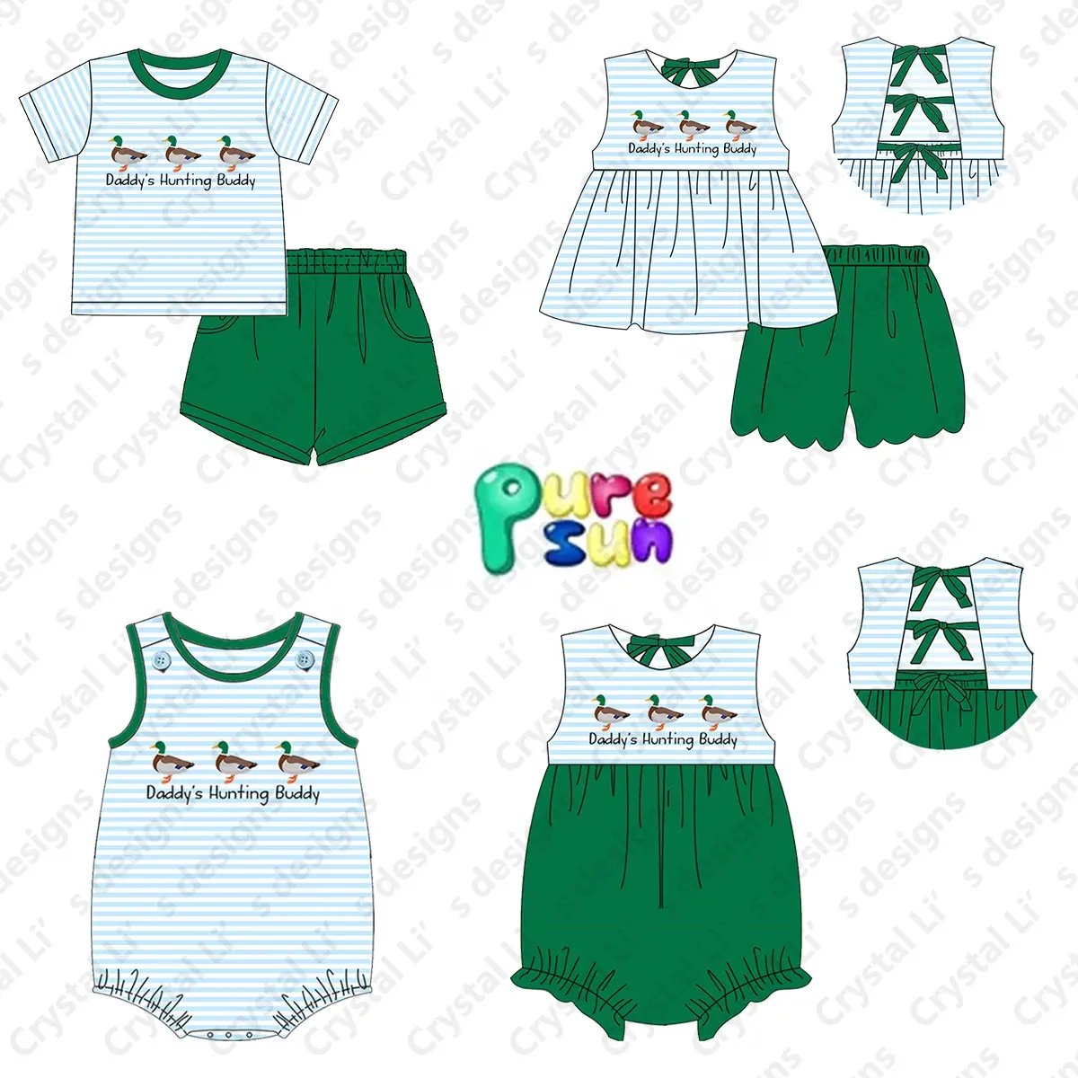 Grosir Pakaian Anak Laki-laki Mallard Applique Pakaian Anak-anak Smocked 100% Katun untuk Pakaian Anak Laki-laki Besar