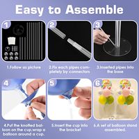 Kit de support de ballon colonne de ballon transparente avec 7 bâtons 7 tasses 1 base pour Table Graduation anniversaire bébé douche décorations de fête