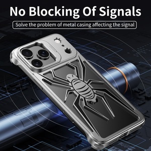 Coques de téléphone portable de luxe antichoc en aluminium sans cadre pour <span class=keywords><strong>iPhone</strong></span> 17 <span class=keywords><strong>14</strong></span> 15 16 <span class=keywords><strong>Pro</strong></span> <span class=keywords><strong>Max</strong></span> avec support d'objectif dissimulé - Product Image 5