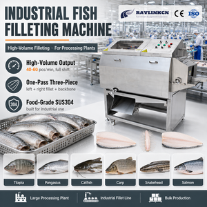 Sfilettatrice per Pesce Industriale Acciaio Inox 304 Tre Pezzi Deliscatura per Tilapia Pangasio Impianto Lavorazione Pesce - Product Image 1