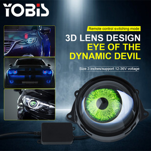 Luz LED Dinámica para Coche, Ojo de Diablo Grande de <span class=keywords><strong>3</strong></span> Pulgadas, 33 Modos, Lente 3D, Pupilas Dinámicas, Faro Delantero, Modificación Remota, Ojo de Águila - Product Image 4