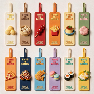 Etiqueta de Equipaje Reutilizable de PVC con Diseño Personalizado, Etiqueta de Identificación de Maleta con Dibujos Animados de Hamburguesas y Pasteles en Venta - Product Image 1
