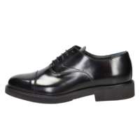 Chaussures habillées en cuir noir pour homme Gino Tagli, pointure 41, bout rond, semelle intermédiaire EVA, lacets, talon de 3 cm, pour le bureau et les occasions professionnelles, fabriquées en Italie