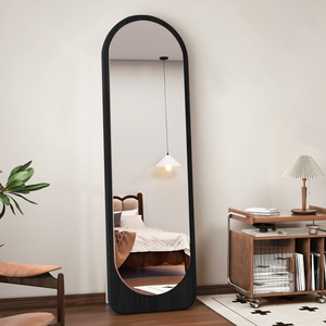 Miroir sur pied arqué pleine longueur avec cadre en bois de noyer pour salon, chambre, entrée, <span class=keywords><strong>d</strong></span>écoration intérieure, vente en gros - Product Image 3