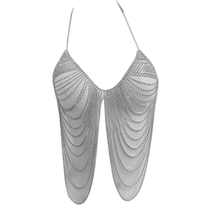 Conjunto de Lencería Sexy y Deportiva de Lujo Ligero con Anillos de Plata Tibetana y Piedras Naturales Brillantes para Club Nocturno Europeo Americano - Product Image 1