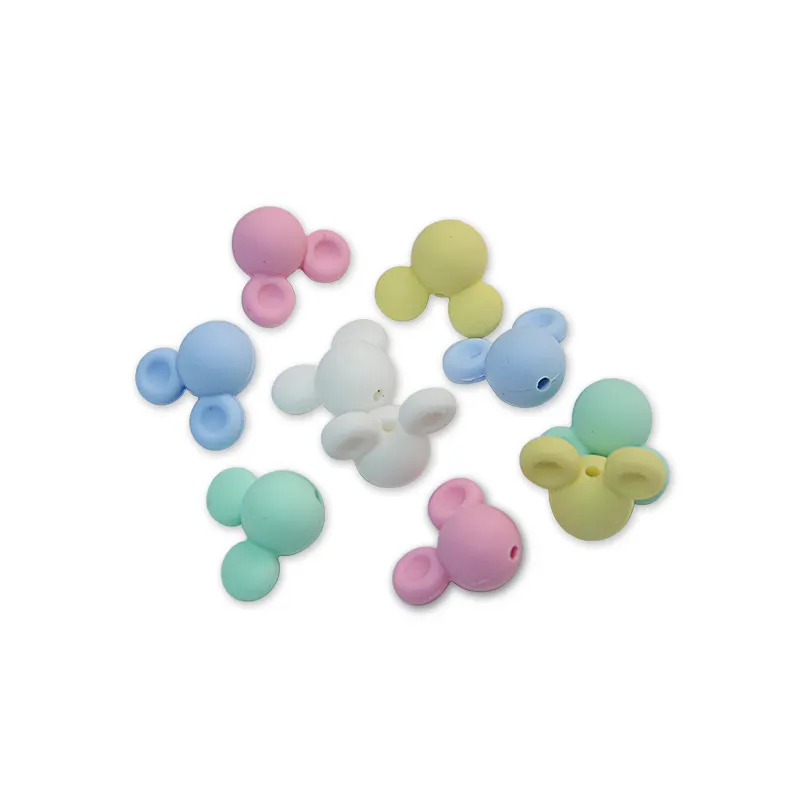 Perles de dentition en Silicone pour bébés, 50 pièces, perles mignonnes en forme de dessin animé, à mâcher, de qualité alimentaire, doux, dentition