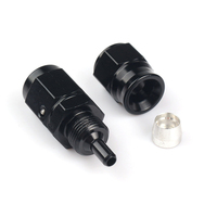 Sambungan Putar Aluminium 0 45 90 180 Derajat, Fitting Bahan Bakar AN3, Adaptor Selang Flaring, Sambungan Pipa, Hitam Anodized