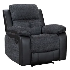 Fauteuil inclinable manuel moderne en tissu microfibre avec bascule et pivotant pour meubles de salon