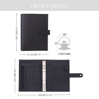 Organisateur de budget A6 en cuir litchi 5 couleurs avec 6 anneaux argentés, best-seller Hongbo Etsy FB TK, feuille volante, agenda spirale pour bureau