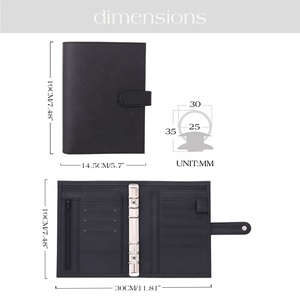 Hongbo Meilleure vente 5 couleurs <span class=keywords><strong>Litchi</strong></span> cuir 30MM 6 anneaux A6 Budget Cash Binder portefeuille avec espèces farce enveloppes disponibles - Product Image 4