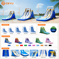 Tobogán Acuático Inflable Ceyu de Dos Carriles con Pared de Escalada y Piscina Infantil para Jardín, Hogar y Fiestas Infantiles al Aire Libre