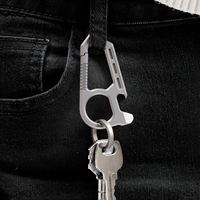 Porte-clés utilitaire compact en titane, portable pour l'extérieur, anti-perte, pour clés de voiture, chasse, mini décapsuleur