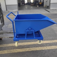 Bacs basculants équilibrés pour chariot élévateur de 0.75 mètres cubes avec trémie de déchargement automatique et verrouillage automatique à ressort