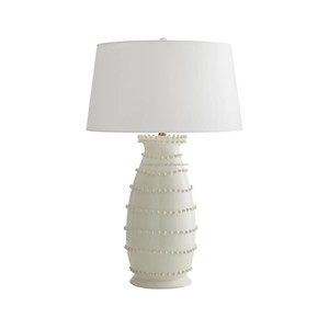 Lampe de table moderne en céramique blanche double gourde avec base dorée |   Éclairage Classique et Élégant pour Chambre d'Hôtel et Bureau - Product Image 6