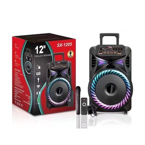 <span class=keywords><strong>SX</strong></span>-1205 Altavoz Portátil de 12 Pulgadas con Luces de Baile, Subwoofer Inalámbrico Bluetooth para Exteriores, Altavoz para Fiestas, <span class=keywords><strong>DJ</strong></span>, Karaoke en Casa con Micrófono - Product Image 1