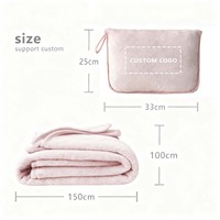 Vente chaude usine : Ensemble de voyage 2-en-1 personnalisé avec logo brodé – Coussin et couverture en flanelle pour avion, portable et doux