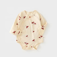 Mameluco de Algodón para Bebé, Unisex, Manga Larga, Recién Nacido, Algodón Puro, Transpirable, Tipo Triángulo