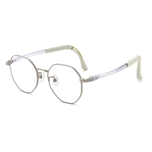 Nouvelles montures de lunettes octogonales pour enfants 8308, légères, en métal et plastique, pour étudiants, monture complète pour la prévention de la myopie - Product Image 2
