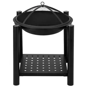 Lubang Api BBQ Telur dengan Tanah Liat Firepit Outdoor Perapian Hitam Meksiko Chiminea Luar Ruangan Perapian SEB Casing Baja Casing Keramik Pcs