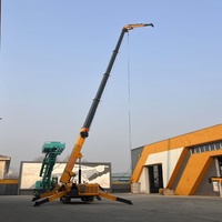 Grue araignée hydraulique diesel/électrique de 16 tonnes, machine de levage sur chenilles, mini-grue portable pour l'installation de murs-rideaux en verre