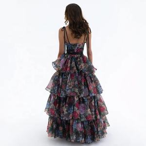 OUDINA francés dulce bordado malla Color sólido <span class=keywords><strong>pastel</strong></span> vestido plisado <span class=keywords><strong>cumpleaños</strong></span> señoras elegantes vestidos largos <span class=keywords><strong>de</strong></span> fiesta - Product Image 3