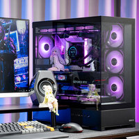 Boîtier de PC de jeu de bureau Yipaiyifeng Lan SE Micro ATX Mid-Tower avec ventilateurs RGB, ports USB 3.0 et version en verre trempé en acier