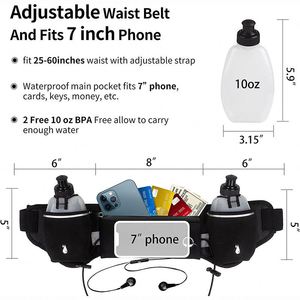 Ceinture de course avec bouteilles d'eau, ceinture d'hydratation pour hommes et femmes, ceinture de course avec bouteilles - Product Image 2