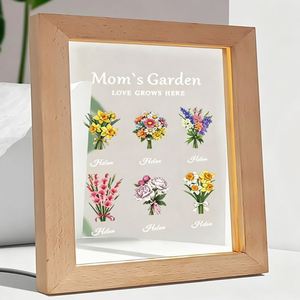 Décoration de table personnalisée avec les noms des fleurs du mois de naissance, cadeaux personnalisés pour la Saint-Valentin pour maman, enfants, grand-mère - Product Image 1