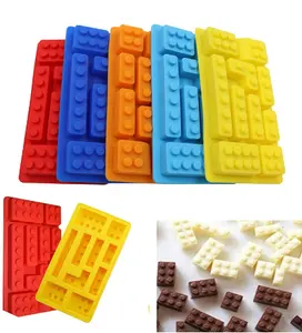Amazon10-molde Rectangular de silicona con forma de bloques para Fondant, bandeja de cubitos de hielo para Chocolate, DIY, herramientas para pasteles