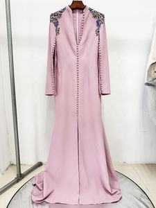 ชุดราตรีทรงยาวแบบมีรอยผ่าด้านหลังประดับเพชร ดีไซน์หรูหราจาก AIMEISI Boutique เหมาะสำหรับงานพรอม งานแต่งงาน แขนยาว สำหรับผู้หญิง - Product Image 4