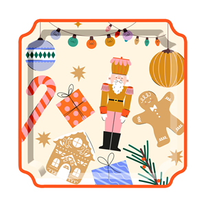 DAMAI Juego de Vajilla Desechable para Fiesta de Navidad con Diseño de Hombre de Jengibre, Platos, Vasos y Servilletas de Papel - Product Image 5