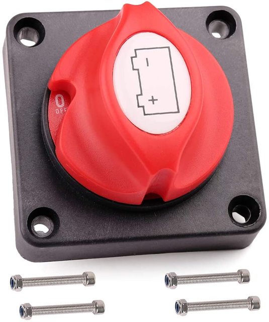 Heavy Duty Battery Isolator Switch Battery Disconnect Switch on Off 12V 24V 48V Car Battery Cut Off Switch for Marine 275 Amps