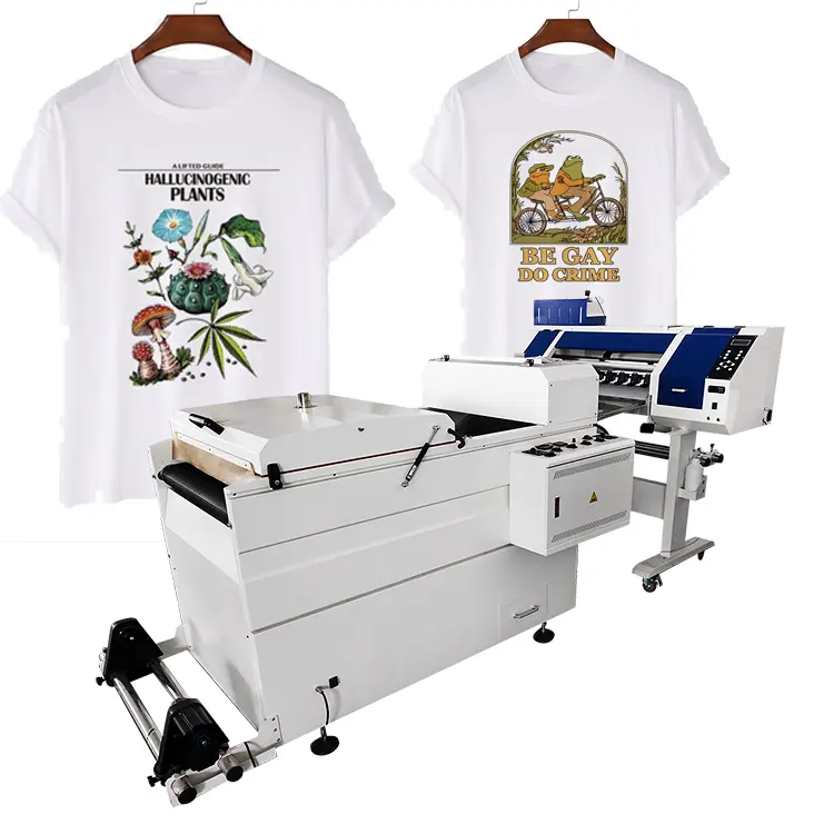 Dijital A1Size DTFR Pet Film yazıcı DTF600 Tshirt tekstil BASKI MAKİNESİ çalkalayıcı tozu ile