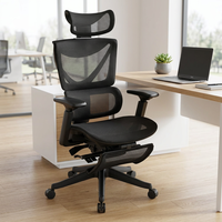 Chaise de bureau ergonomique pivotante de luxe pour patron, avec support lombaire, en maille, pour projet personnalisé