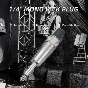 Connettore <span class=keywords><strong>Jack</strong></span> Mono TS Dajiang 6.35mm in Ottone con Contatti in Lega di Zinco, Spina Maschio da <span class=keywords><strong>1</strong></span>/<span class=keywords><strong>4</strong></span> di Pollice, Connettore a Saldare Nichelato per Chitarra e Microfono - Product Image 2