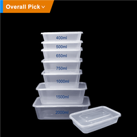 Récipient alimentaire en plastique micro-ondable de congélateur d'emballage jetable personnalisable de pp avec le couvercle