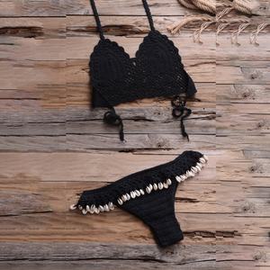 Ensemble de bikini 2 pièces personnalisé à col en V, push-up, fleurs 3D faites à la main, maillot de bain sexy mini string pour femmes, vêtements de plage - Product Image 2