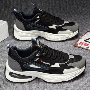 Vente directe usine – Chaussures de sport décontractées pour hommes, respirantes, en maille PU, à semelle épaisse, légères, amorties, tendance, à enfiler - Product Image 4
