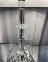 Lampes de table de chevet de luxe en cristal bacarat pour décoration intérieure d'hôtel avec abat-jour