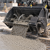 Godet mélangeur hydraulique pour béton de 0,3 m³, grande capacité, résistant à l'usure, pour mini-chargeuse compacte
