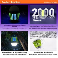 Lanterne Suspendue Étanche à Éclairage Ambiant pour l'Extérieur et la Maison, Anti-Moustiques, Rechargeable, Idéale pour le Camping, les Tentes et la Vente Ambulante