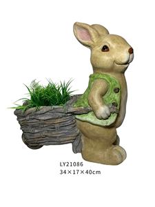 庭の装飾のためのMGO動物の形の植木鉢マグネシアウサギフラワープランターガーデンプランター - Product Image 2