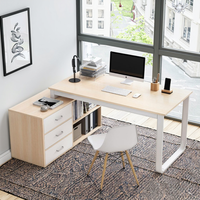 Organisateur de luxe en forme de L Studio Bureau d'étude Design moderne Bureau en bois pour chambre à coucher