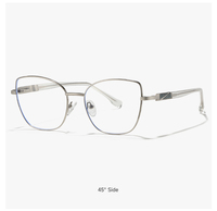 Nouveauté 2026 Personnalisable : Montures de Lunettes Anti-Lumière Bleue Métalliques Élégantes et Classiques pour Femmes, Polyvalentes pour le Travail et les Rendez-vous