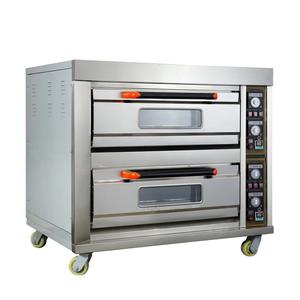 Horno de Gas eléctrico comercial de 400 grados, 2 capas, 4 bandejas, compra de <span class=keywords><strong>Pizza</strong></span>, horno <span class=keywords><strong>para</strong></span> hornear, equipo de panadería profesional <span class=keywords><strong>para</strong></span> la venta con Panel de piedra - Product Image 2